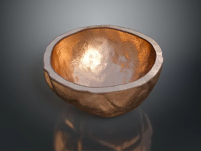 Rustic Copper Textured Bowl As Stylish Home Living Tableware Essential 3d model