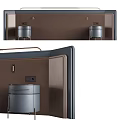 Modern Wall Mounted Storage System With Cylindrical Units Electrical Outlets And Metal Strip 3d model