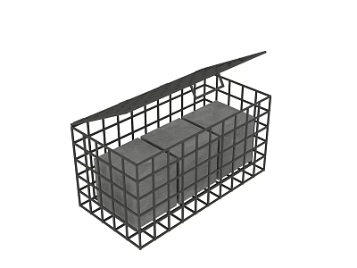 Modern Cage Field Test Block Cage 3d model Modern Cage Field Test Block Cage 3d model