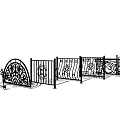 Decorative Wrought Iron Railings With Ornate Patterns And Various Design Styles 3d model