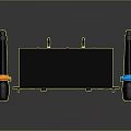 Wireless Microphone Receiver With Dual Antennas And Orange Blue Handle Microphones