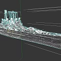 Detailed Military Battleship With Multiple Turrets And Antennas On Naval Deck