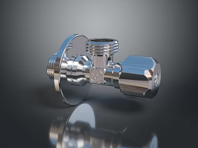Chrome Plated Brass Angle Valve For Home Plumbing Bathroom Kitchen Use With Polished Surface 3d model
