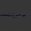 Futuristic Starship Design with Streamlined Structure Red Lighted Engines for Cosmic Exploration Missions