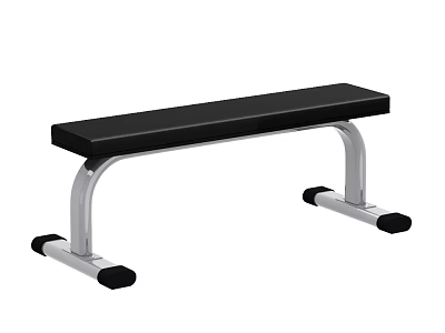 Sturdy Fitness Bench With Black Cushioned Top And Silver Metal Frame For Home Gym Workouts 3d model