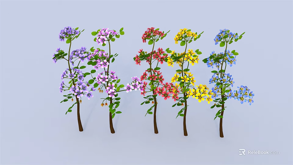 Colorful Flower Decorated Fresh Fruit Platter With Vibrant Petals And Green Leaves 3d model 