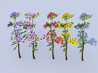 Colorful Flower Decorated Fresh Fruit Platter With Vibrant Petals And Green Leaves 3d model