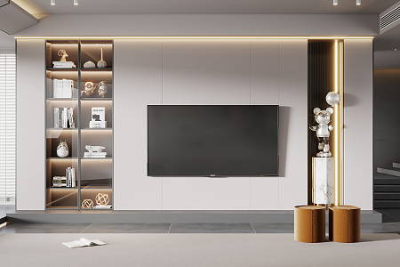 Modern TV background wall TV background 3d model