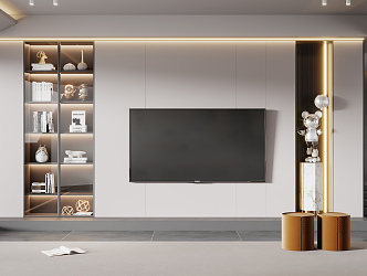 Modern TV background wall TV background 3d model