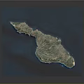 3D Island Natural Garden Landscape With Detailed Terrain And Coastal Water Features
