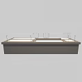 Modern Display Shelf With Built in LED Lighting Sleek Design Double Compartments