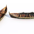 Two Old Weathered Wooden Boats Featuring Traditional Wooden Structure And Classic Design