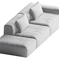 Modern Light Gray Sectional Sofa With Plush Cushions And L Shaped Design 3d model