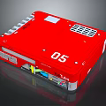 Red Electronic Device With Number 05 YouTube Logo Ventilation Holes And Interface Buttons 3d model