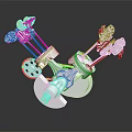 Modern Transparent Household Item With Gear Structure And Decorative Parts