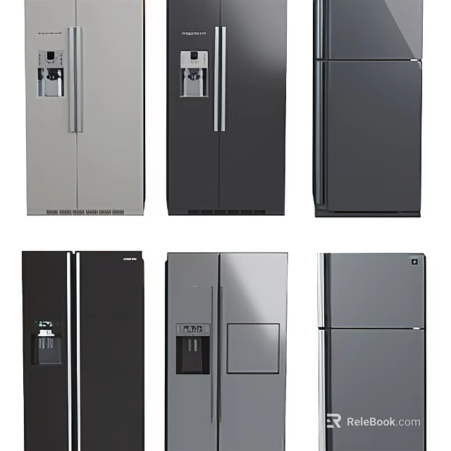 Modern Refrigerators With Different Styles And Color Options For Home Use 3d model 