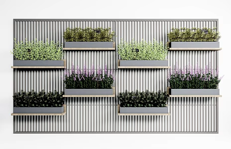 Modern potted plant potted plant wall green plant wall scenery 3d model
