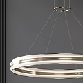 Modern Circular Ring Chandelier With Metallic Frame Multiple Layers And Sleek Design 3d model