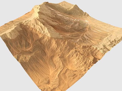 3D Mountain Terrain Model With Detailed Rugged Surface And Natural Topographic Features 3d model