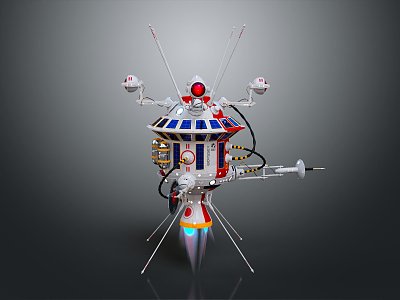 modern satellite artificial satellite 3d model