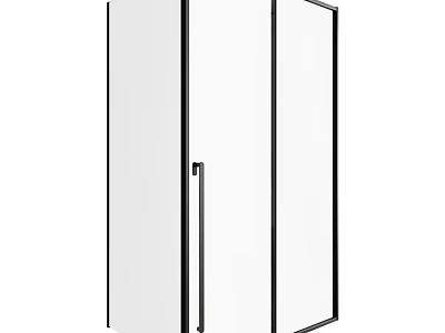 Modern Shower Sauna Enclosure With Glass Door And Black Frame Design 3d model