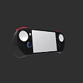 Ergonomic Black Game Controller with Red Accents White Screen Joysticks and Buttons