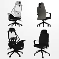 Modern Ergonomic Office Chairs With Adjustable Swivel Design And Leather Mesh Upholstery
