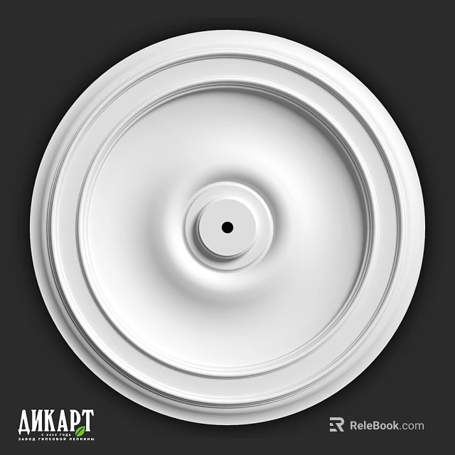 White Circular Decorative Component For Ceiling With Layered Design And Central Hole 3d model 