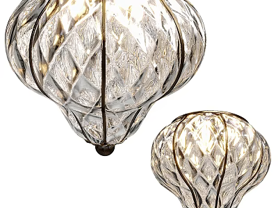 Elegant Textured Glass Wall Lamps With Woven Pattern And Decorative Design 3d model