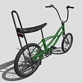 Stylish Green Bicycle With Curved Handlebars Black Seat And Rear Rack
