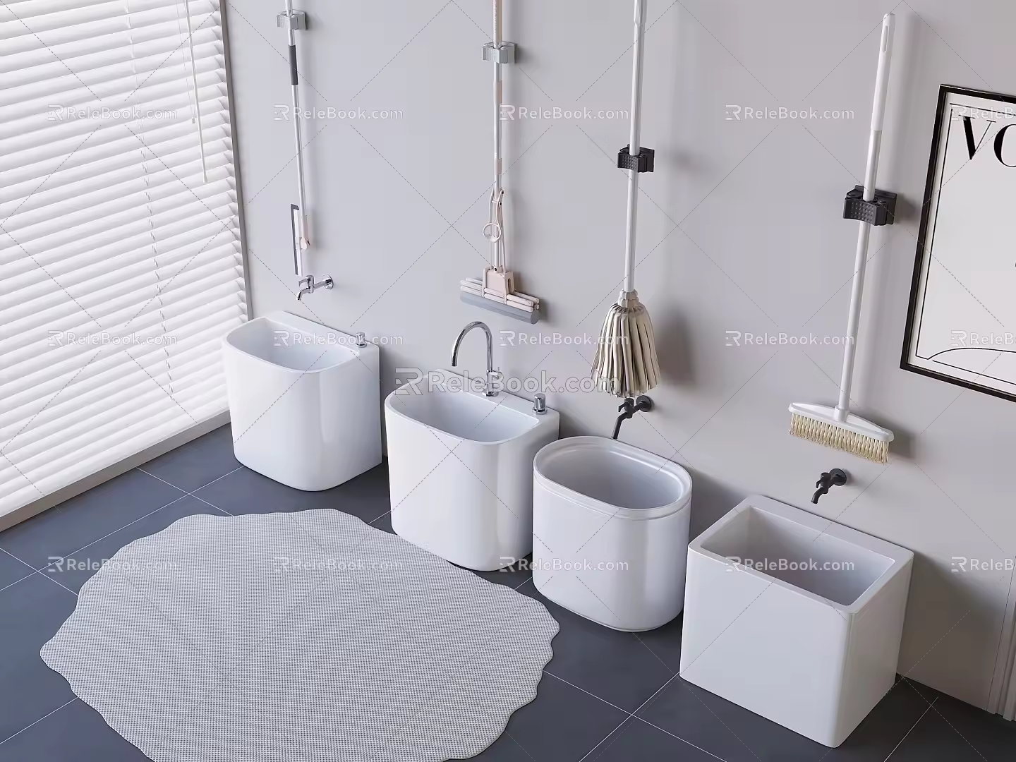 Mop pool mop pool faucet 3d model