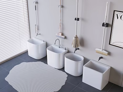 Mop pool mop pool faucet 3d model