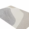Modern Square Rug With Abstract Curved Lines And Neutral Tones Woven Texture Design