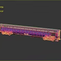 Modern Passenger Train Car With Blue And Red Stripes Design 3d model