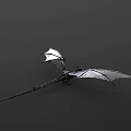 Black Dragon With Open Mouth Sharp Teeth And Wings Standing On Gray Background 3d model
