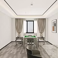 Modern Hotel Mahjong Room Interior With Sofas TV And Elegant Decor