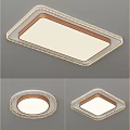 Modern Decorative Ceiling Light with Square Round Designs Gold Trim White Panel 3d model