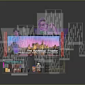 Modern Urban Building Featuring Large Fashion Showcase Billboard Lady Projection and Rain Droplets