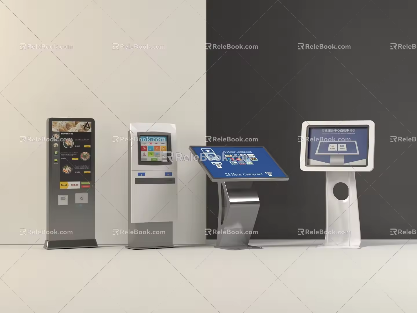 Public equipment integrated machine inquiry machine registration machine ATM machine guide screen 3d model