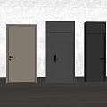 Modern Hinged Doors In Various Colors And Panel Designs For Home Interior 3d model