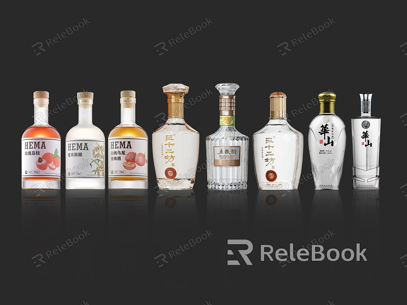 Liquor Bottled Wine Glass Bottle White Wine Bottle Wine Bottle Packaging Liquor Bottle Packaging Porcelain Bottle model