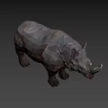 Low Poly 3D Rhinoceros Game And Movie Character Art Design