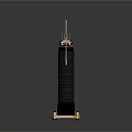 Futuristic Game Movie Character Equipment With Blue Cylindrical Structure Wooden Base And Metal Rods