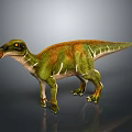 Realistic Green Orange Striped Dinosaur 3D Model With Lifelike Features