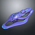 Sleek Purple Sci Fi Vehicle With Blue Lights And Futuristic Design