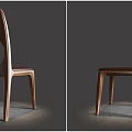 Modern Wooden Single Chair with Circular Cutout Backrest Sleek Legs and Minimalist Design