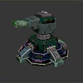 Turret Turntable Railgun Sci-fi Tower Defense Game Tower Defense Sci-fi Turret Game Turret Game Battery 3d model