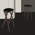 Antique Style Bar Stool Solid Wood Bar Stool Bar Stool Silent Style Bar Stool Nordic Bar Stool 3d model