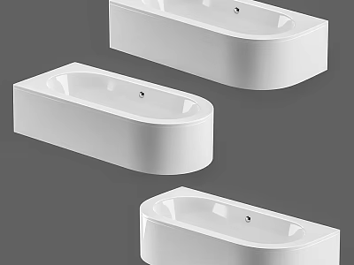 Modern White Bathtub Designs With Sleek Stylish Shapes And Contemporary Styles 3d model