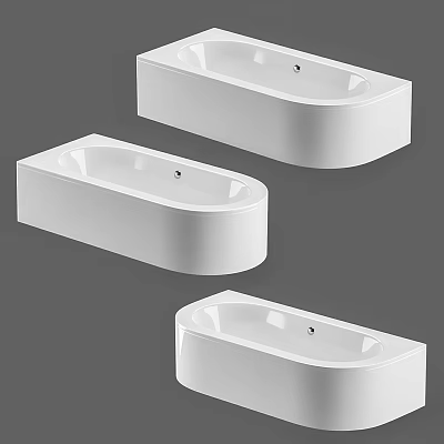 Modern White Bathtub Designs With Sleek Stylish Shapes And Contemporary Styles 3d model
